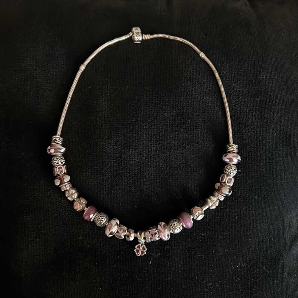 Pandora necklace with additional extension.